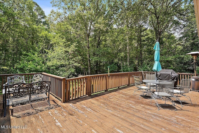 1600 Pine Hill Dr, Raymond, MS 39154 - wooden deck with outdoor dining space