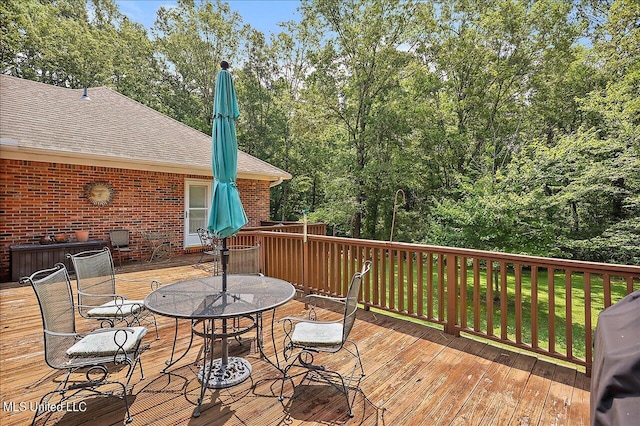 1600 Pine Hill Dr, Raymond, MS 39154 - wooden deck featuring outdoor dining area