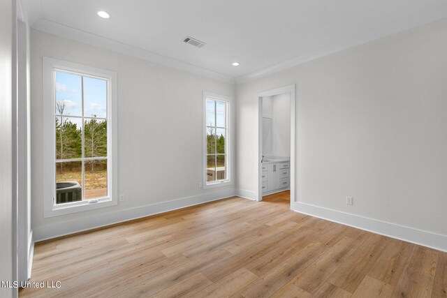 54 Windermere Blvd, Madison, MS 39110 - spare room with light wood-style floors, baseboards, recessed lighting, and crown molding