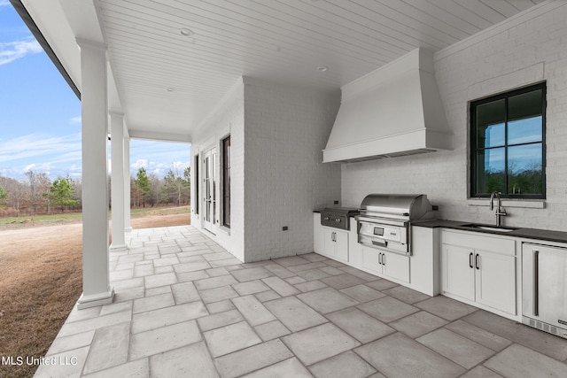 54 Windermere Blvd, Madison, MS 39110 - view of patio / terrace featuring a sink, an outdoor kitchen, area for grilling, and french doors