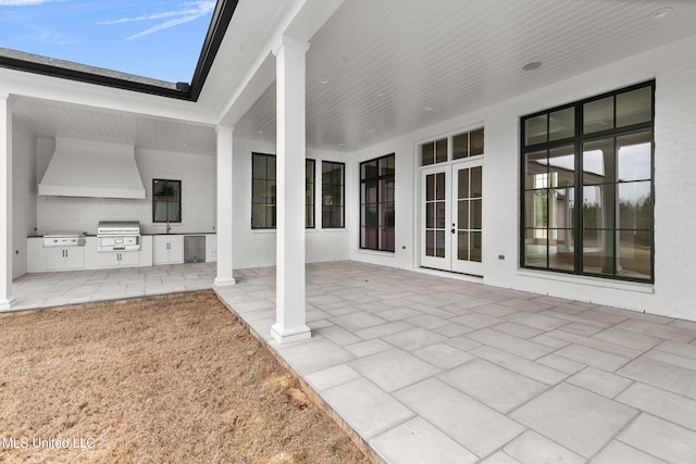 54 Windermere Blvd, Madison, MS 39110 - view of patio / terrace with exterior kitchen, a grill, and french doors