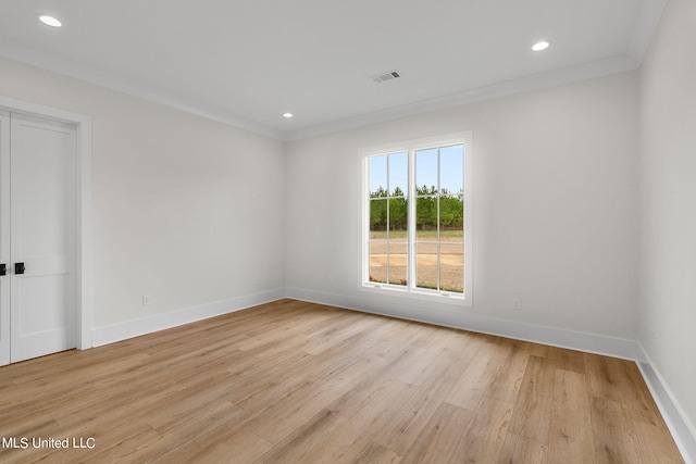 54 Windermere Blvd, Madison, MS 39110 - empty room with light wood-style floors, baseboards, recessed lighting, and ornamental molding