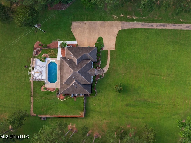 2550 Jones Rd, Terry, MS 39170 - view from above of property featuring a pool area