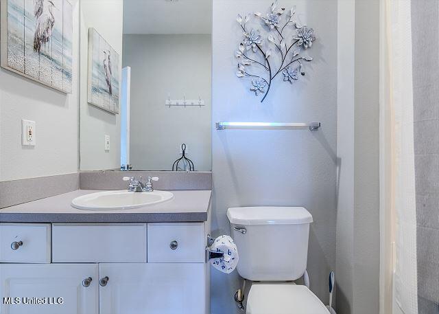 bathroom with vanity and toilet