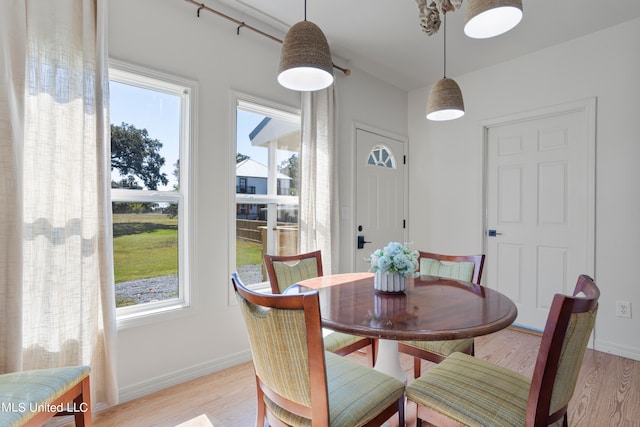 dining area featuring light hardwood / wood-style flooring