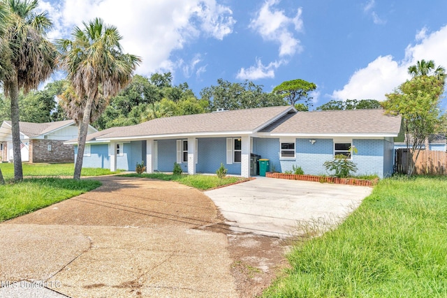 view of single story home