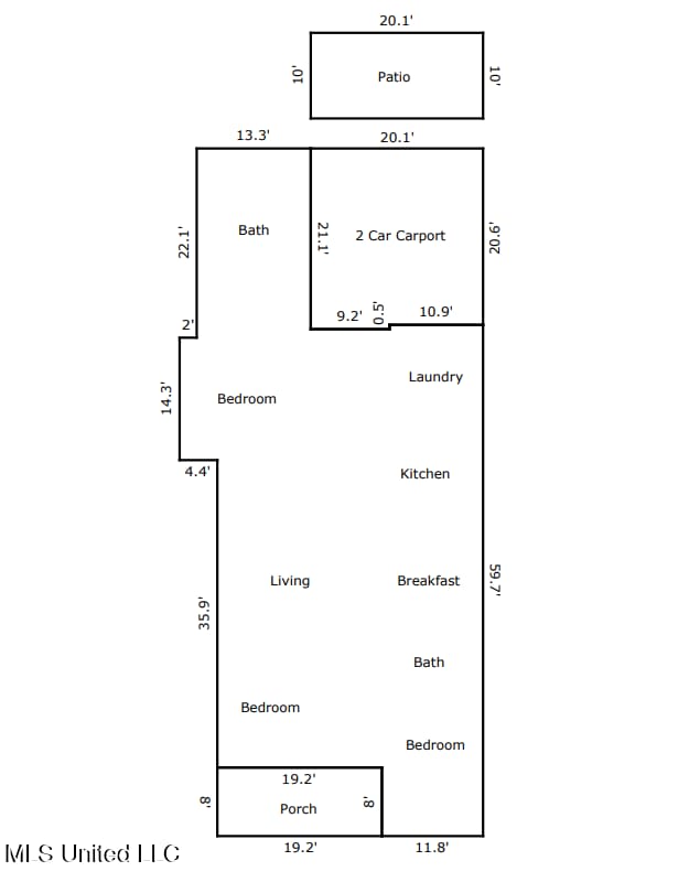217 White Harbor Rd, Long Beach, MS 39560 - floor plan
