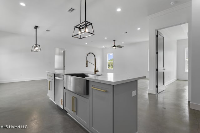 217 White Harbor Rd, Long Beach, MS 39560 - kitchen with baseboards, a sink, and finished concrete flooring