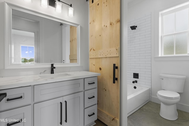 217 White Harbor Rd, Long Beach, MS 39560 - bathroom with shower / bath combination, vanity, plenty of natural light, and toilet