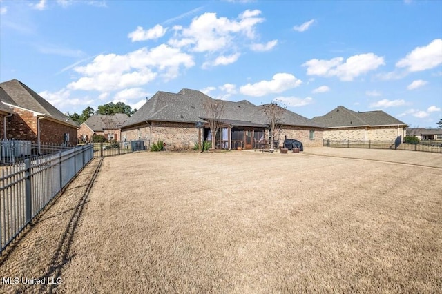 view of yard featuring fence