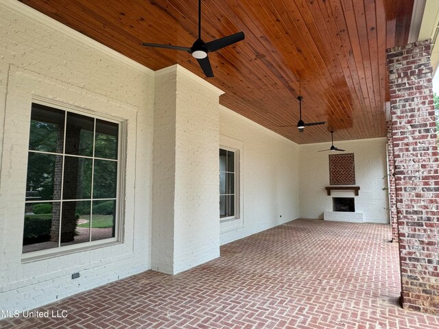 view of patio / terrace with ceiling fan