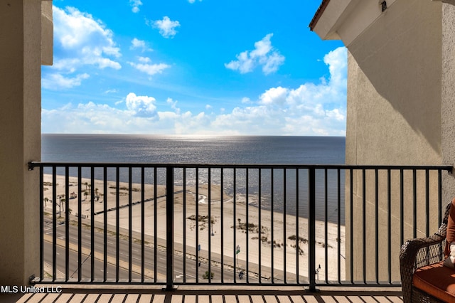 balcony with a water view