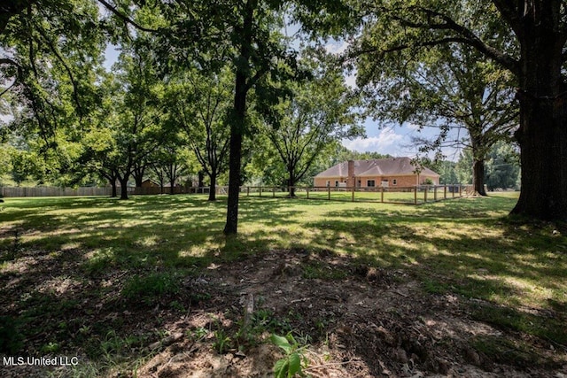 view of yard with fence