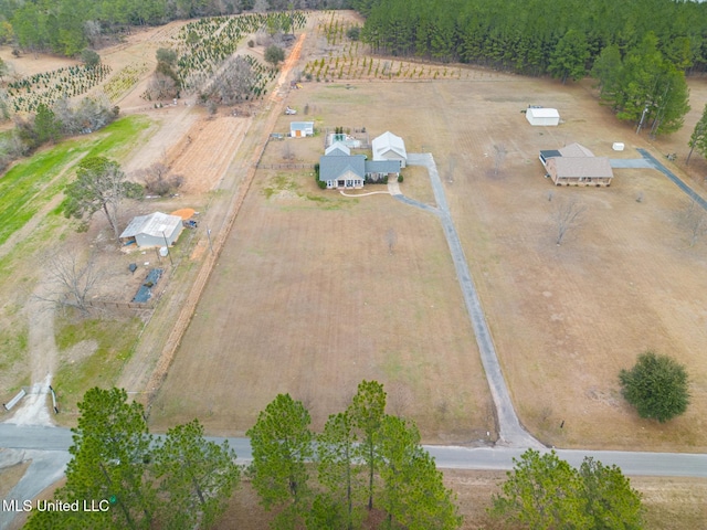 bird's eye view featuring a rural view