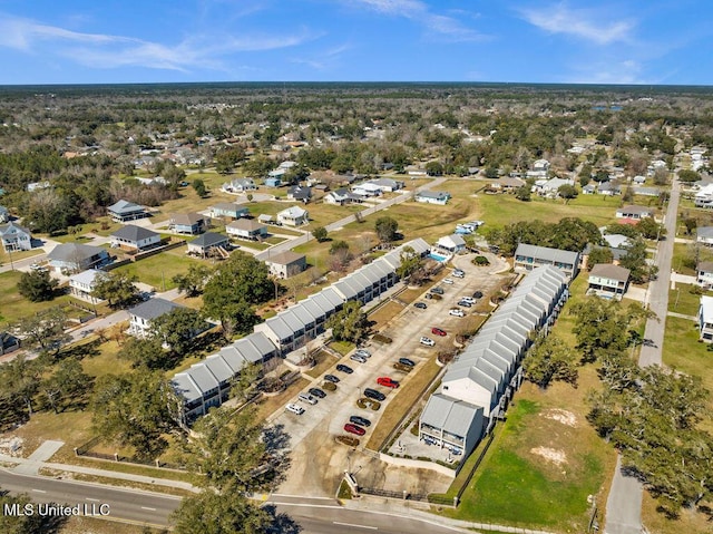 bird's eye view with a residential view