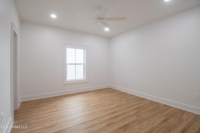 103 E 2nd St, Pass Christian, MS 39571 - unfurnished room featuring recessed lighting, light wood-type flooring, baseboards, and ceiling fan