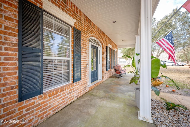 view of patio with covered porch