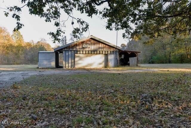 view of garage