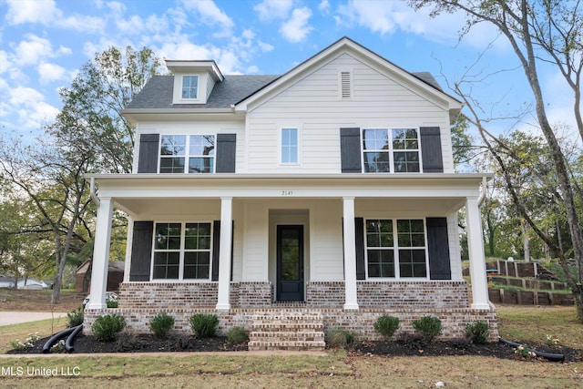 view of front of home with covered porch