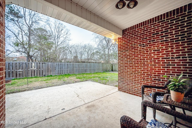 view of patio / terrace with a fenced backyard