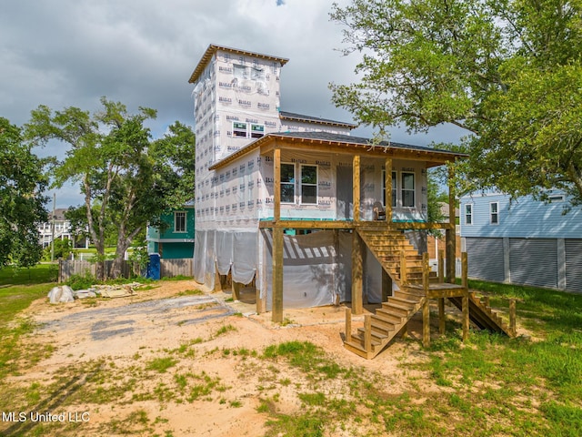 120 Beachview Dr, Pass Christian, MS 39571 - rear view of house with stairway