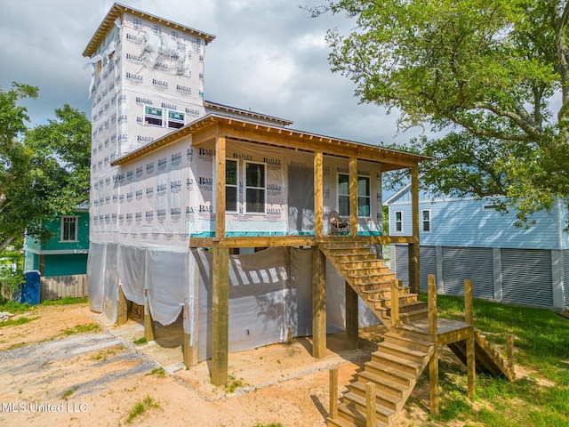 120 Beachview Dr, Pass Christian, MS 39571 - property under construction with covered porch and stairs