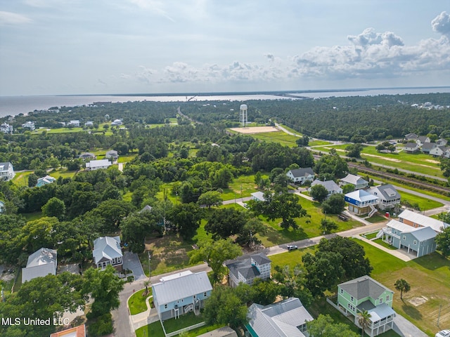 120 Beachview Dr, Pass Christian, MS 39571 - aerial perspective of suburban area featuring a large body of water and a notable bridge