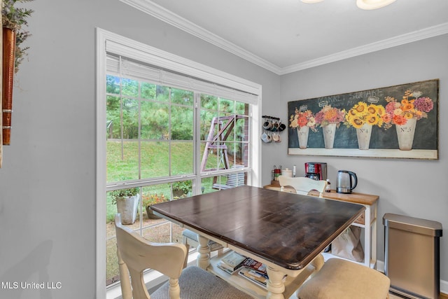 3007 Cross Point Cv, Brandon, MS 39042 - dining area featuring ornamental molding and plenty of natural light