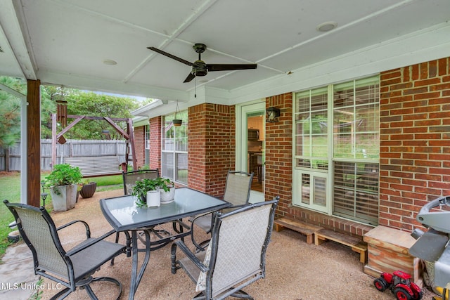 3007 Cross Point Cv, Brandon, MS 39042 - view of patio with ceiling fan and outdoor dining space