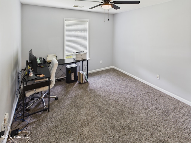 5710 Southbend Ln, Olive Branch, MS 38654 - office space featuring ceiling fan and carpet