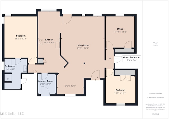 5710 Southbend Ln, Olive Branch, MS 38654 - view of room layout