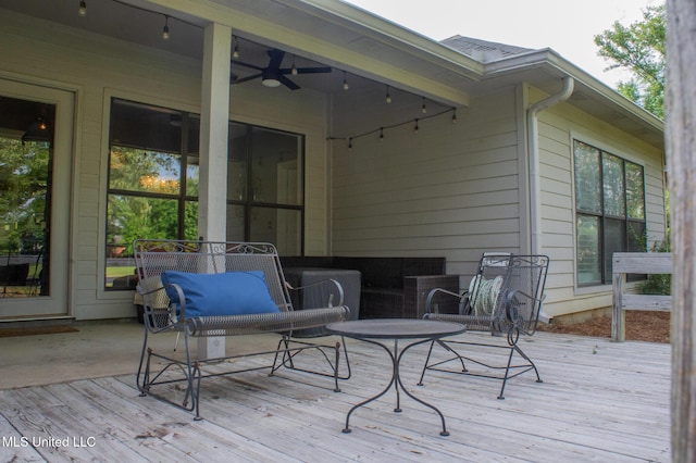 414 Spike Rdg, Canton, MS 39046 - wooden deck with a ceiling fan