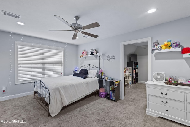 105 Camden Lake Cir, Madison, MS 39110 - carpeted bedroom with a ceiling fan and recessed lighting