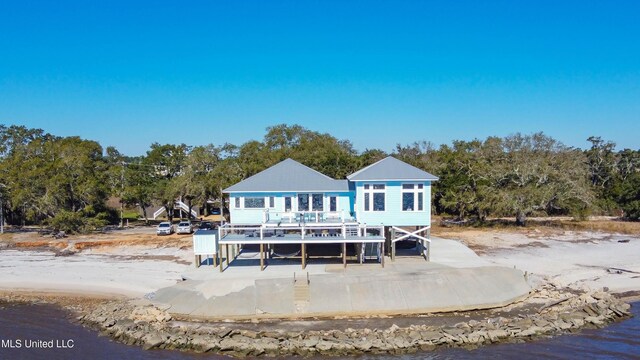6717 Belle Fontaine Dr, Ocean Springs, MS 39564 - back of house featuring a deck with water view