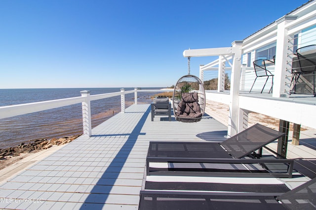 6717 Belle Fontaine Dr, Ocean Springs, MS 39564 - wooden terrace featuring a water view