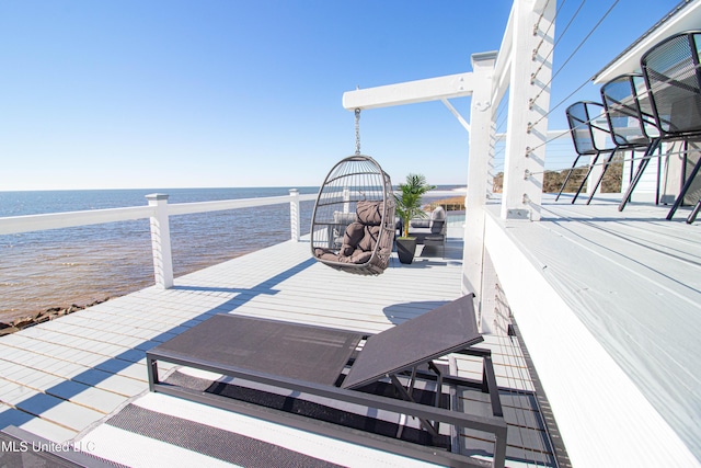 6717 Belle Fontaine Dr, Ocean Springs, MS 39564 - wooden deck with a water view
