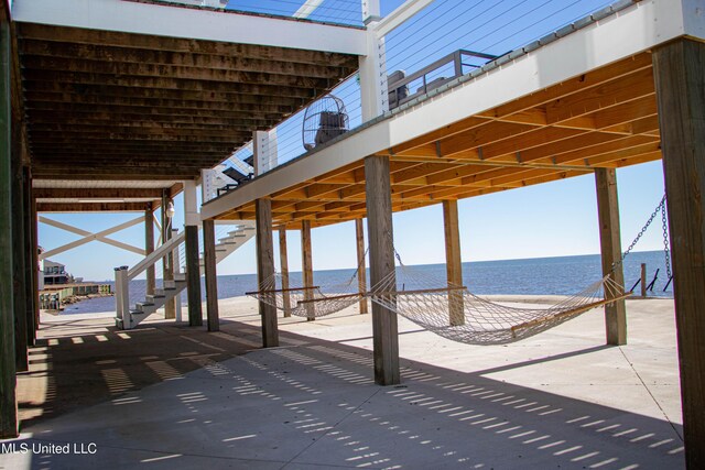 6717 Belle Fontaine Dr, Ocean Springs, MS 39564 - view of patio / terrace featuring a water view and stairs