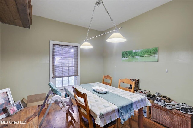 dining room with hardwood / wood-style flooring