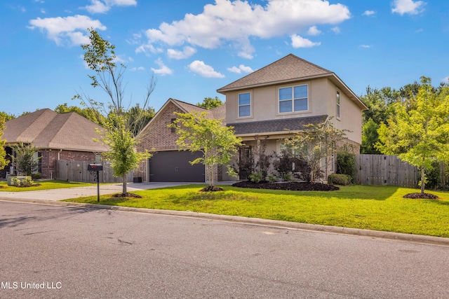 832 Reunion Place Cir, Biloxi, MS 39532 - traditional-style house featuring stucco siding, driveway, an attached garage, and a shingled roof