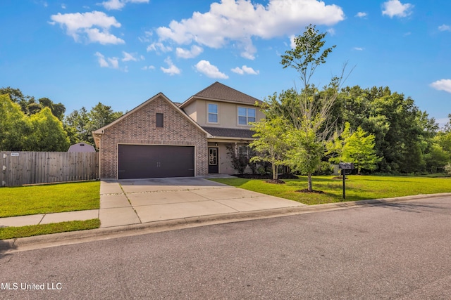 832 Reunion Place Cir, Biloxi, MS 39532 - traditional-style home featuring concrete driveway, brick siding, a garage, and stucco siding