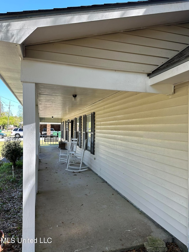 view of patio with covered porch