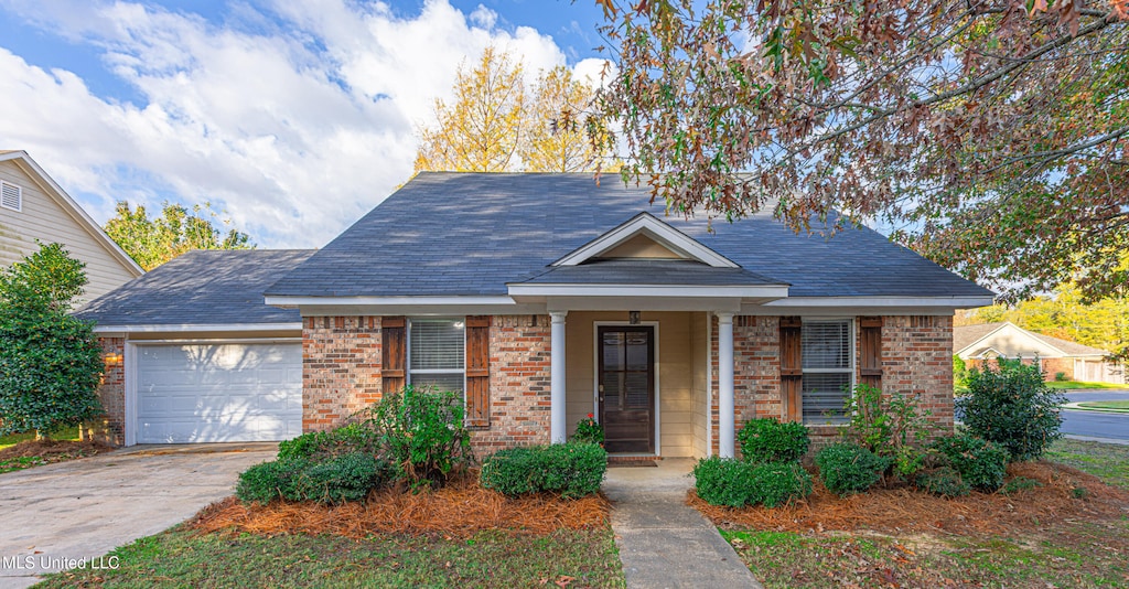 view of front of house with a garage