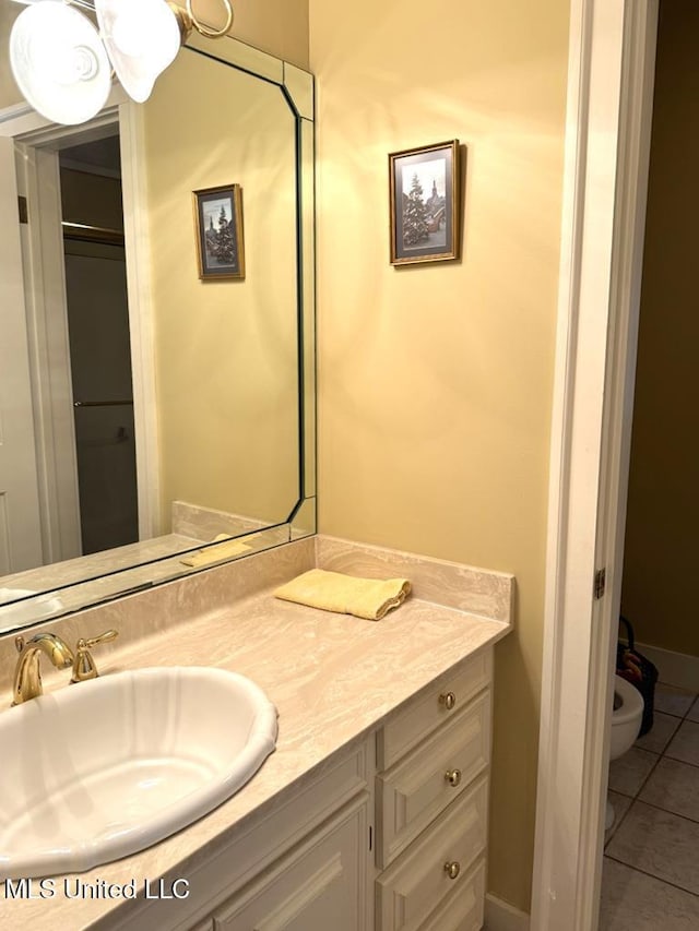 48 Fairway Dr, Natchez, MS 39120 - bathroom with vanity, tile patterned flooring, and toilet