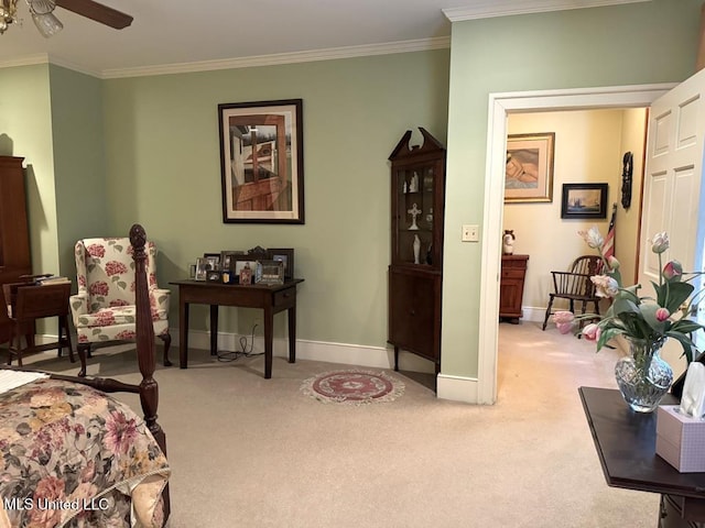48 Fairway Dr, Natchez, MS 39120 - carpeted bedroom with ornamental molding