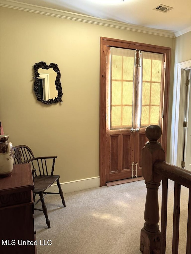 48 Fairway Dr, Natchez, MS 39120 - sitting room featuring ornamental molding and carpet