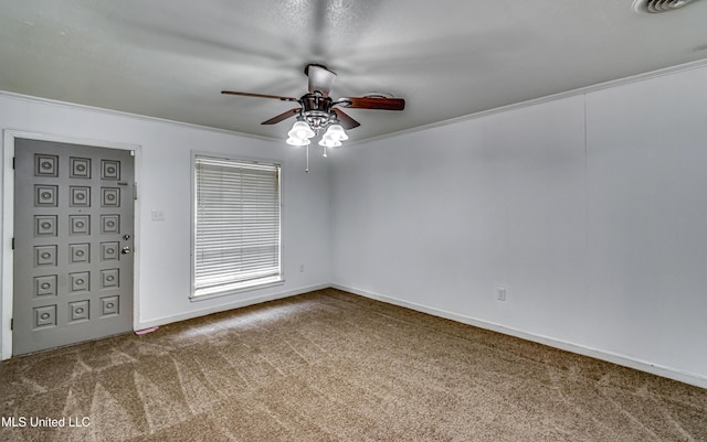 204 Turtle Creek Dr, Brandon, MS 39047 - empty room with a ceiling fan, carpet, and baseboards