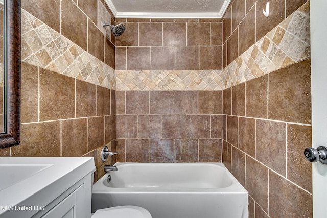204 Turtle Creek Dr, Brandon, MS 39047 - full bathroom featuring tile walls, vanity, shower / tub combination, and toilet
