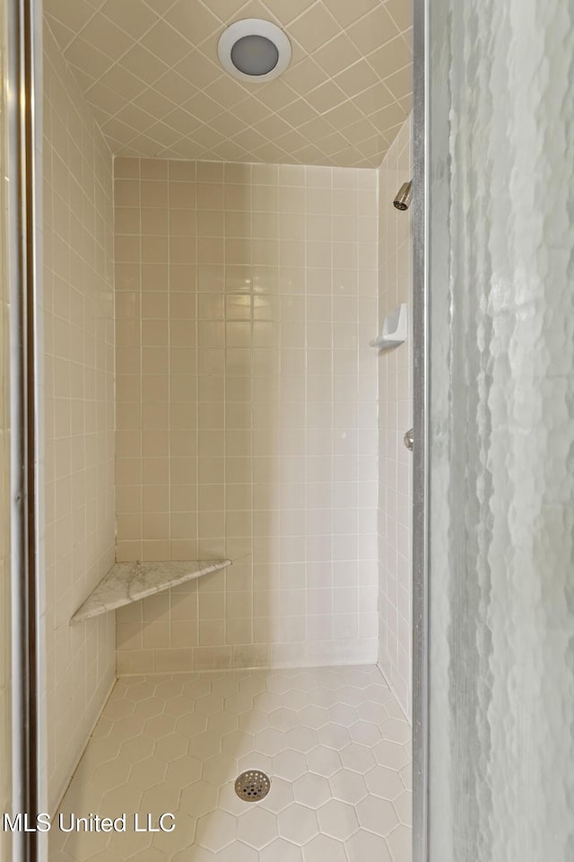 1034 Northpointe Dr, Jackson, MS 39211 - bathroom featuring tile patterned floors and a tile shower