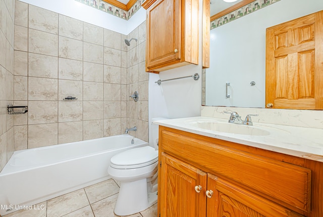 4005 Warriors Trl, Vicksburg, MS 39180 - full bath with vanity, toilet, washtub / shower combination, and tile patterned floors