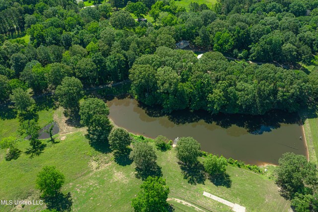 4005 Warriors Trl, Vicksburg, MS 39180 - aerial overview of property's location with a large body of water and a heavily wooded area
